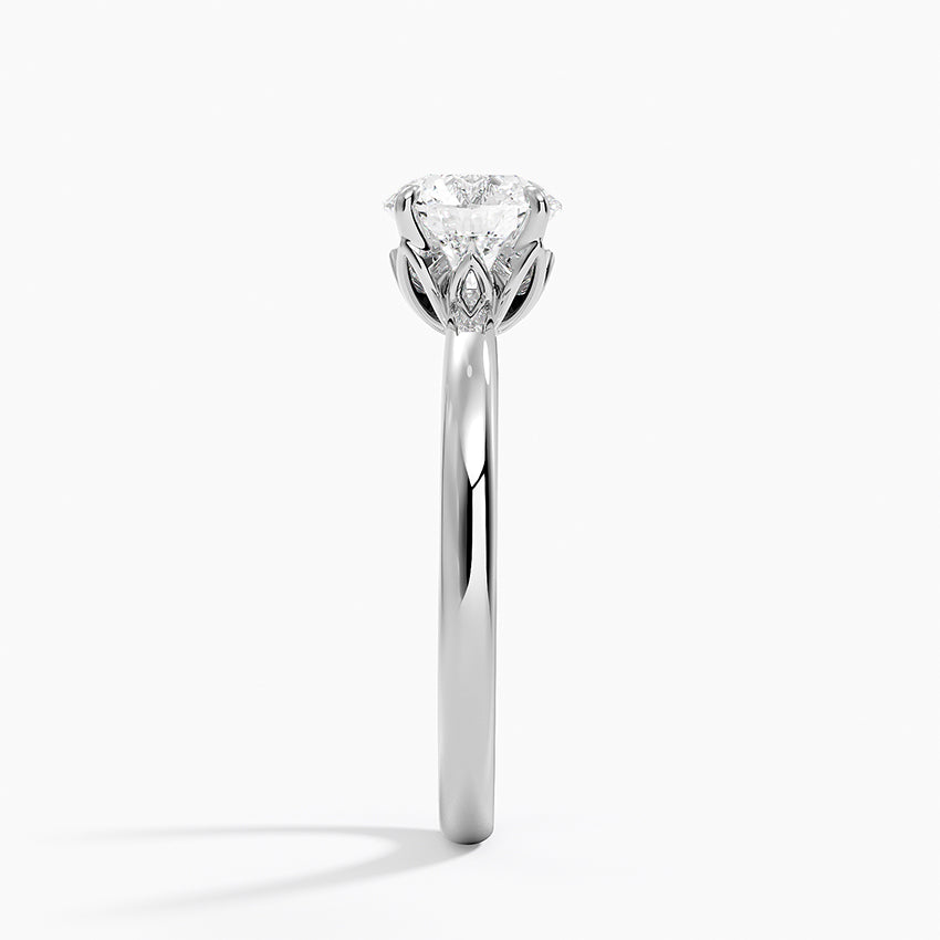Petal 2mm Solitaire Ring Platinum Round Engagement Ring