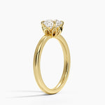 Petal 2mm Solitaire Ring Yellow Gold 18k Round Engagement Ring