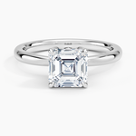 Petal 2mm Solitaire Ring Platinum Asscher Engagement Ring