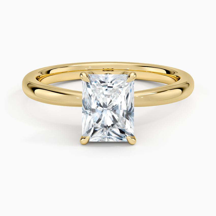 Petal 2mm Solitaire Ring Yellow Gold 18k Radiant Engagement Ring