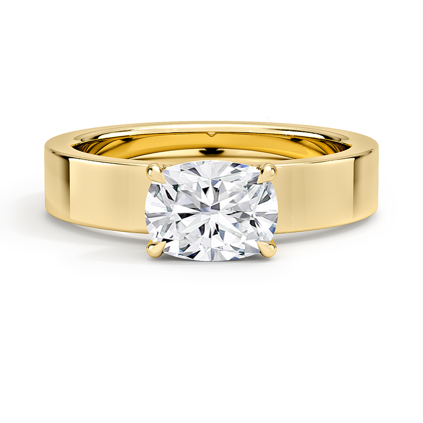 Peyton East-West Solitaire Engagement Ring 18K Yellow Gold CU