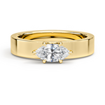 Peyton East-West Solitaire Engagement Ring 18K Yellow Gold MQ