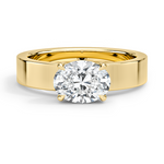 Peyton East-West Solitaire Engagement Ring 18K Yellow Gold OV