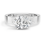 Peyton East-West Solitaire Engagement Ring 18K White Gold PE