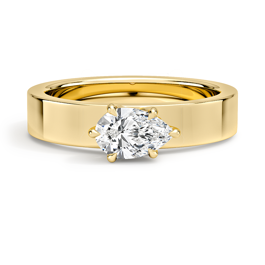 Peyton East-West Solitaire Engagement Ring 18K Yellow Gold PE
