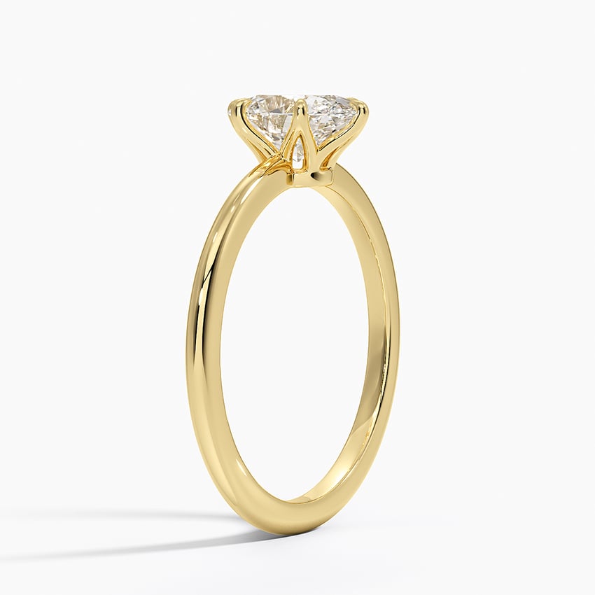 Petite Esme 1.5mm Ring Yellow Gold 18k Oval Engagement Ring