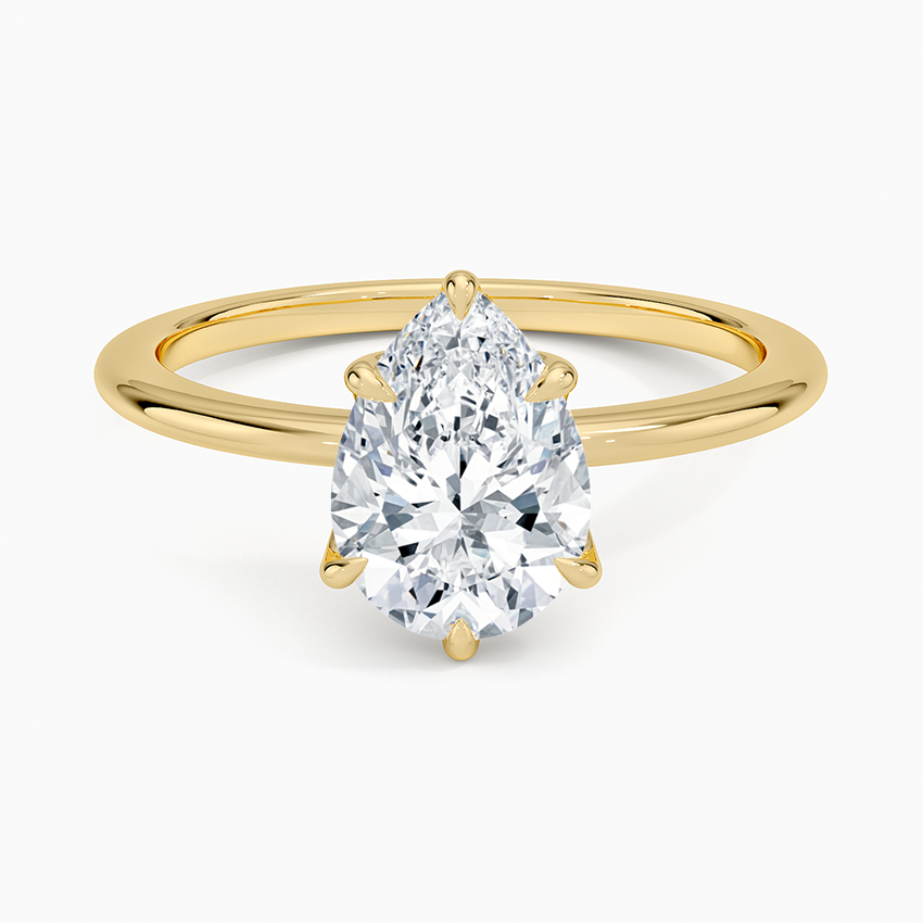 Petite Esme 1.5mm Ring Yellow Gold 18k Pear Engagement Ring