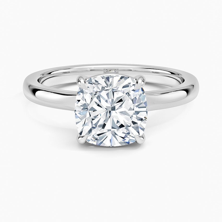 Alice Solitaire Ring Platinum Cushion Engagement Ring