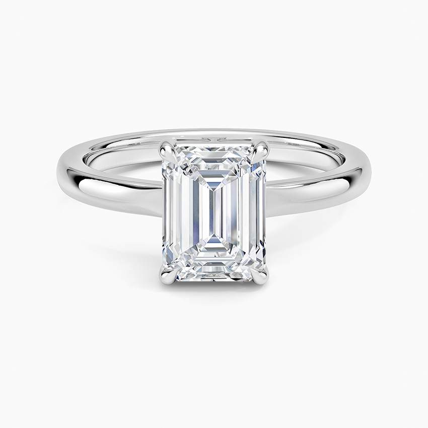 Alice Solitaire Ring Platinum Emerald Engagement Ring
