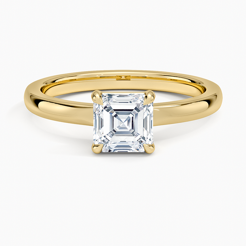 Alice Solitaire Ring Yellow Gold 18k Asscher Engagement Ring