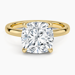 Alice Solitaire Ring Yellow Gold 18k Cushion Engagement Ring