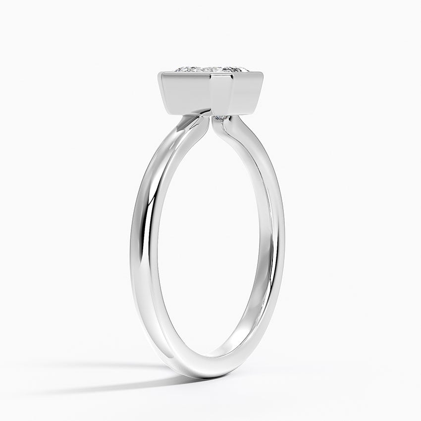 Sylvie Perfect Fit Bezel Solitaire Ring Platinum Asscher Engagement Ring