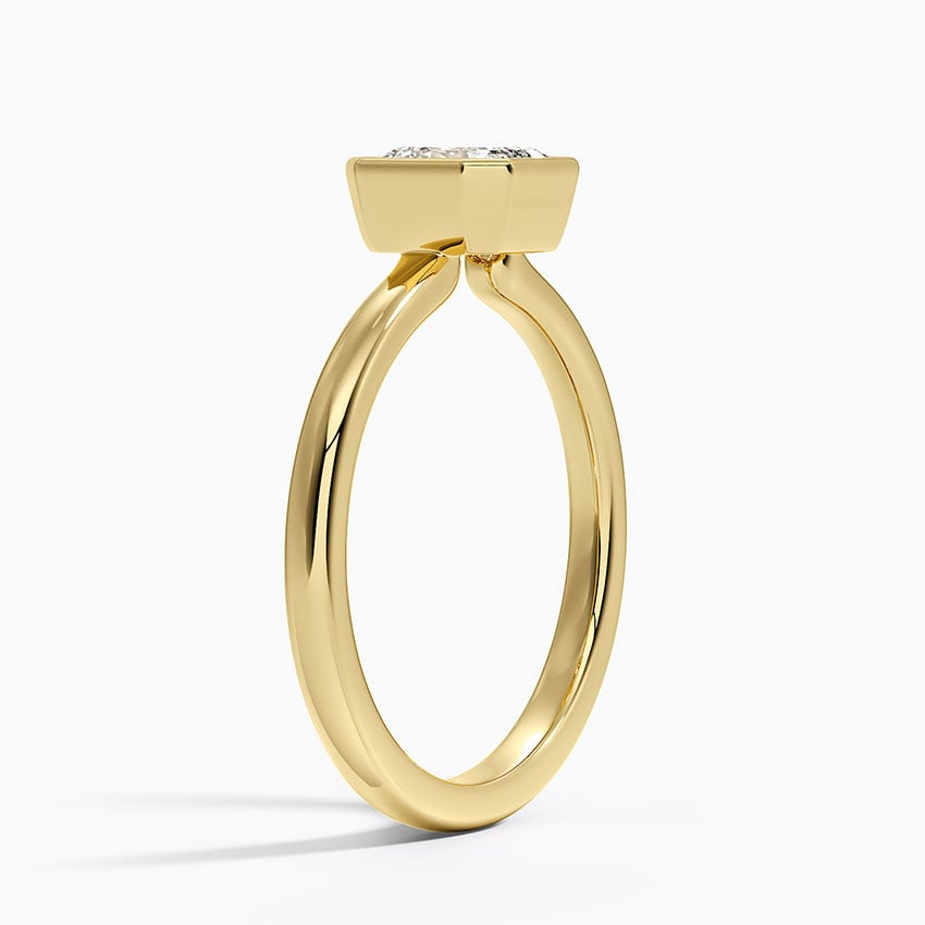 Sylvie Perfect Fit Bezel Solitaire Ring Yellow Gold 18k Asscher Engagement Ring
