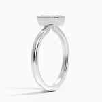 Sylvie Perfect Fit Bezel Solitaire Ring Platinum Emerald Engagement Ring