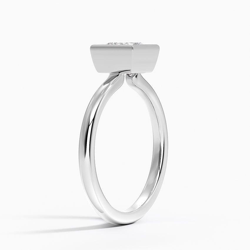 Sylvie Perfect Fit Bezel Solitaire Ring Platinum Princess Engagement Ring