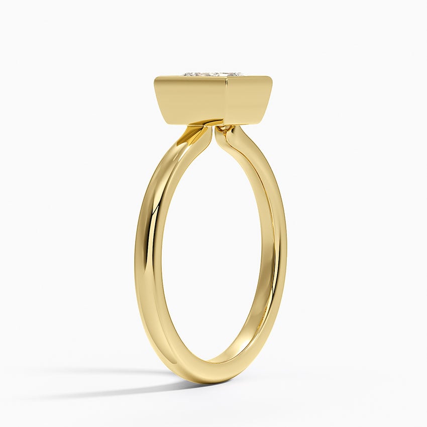 Sylvie Perfect Fit Bezel Solitaire Ring Yellow Gold 18k Princess Engagement Ring