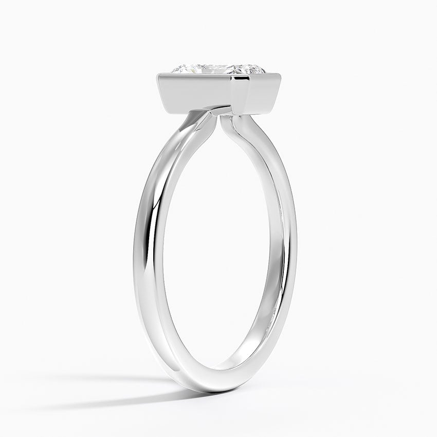Sylvie Perfect Fit Bezel Solitaire Ring Platinum Radiant Engagement Ring