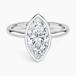 Sylvie Perfect Fit Bezel Solitaire Ring Platinum Marquise Engagement Ring