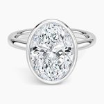 Sylvie Perfect Fit Bezel Solitaire Ring Platinum Oval Engagement Ring