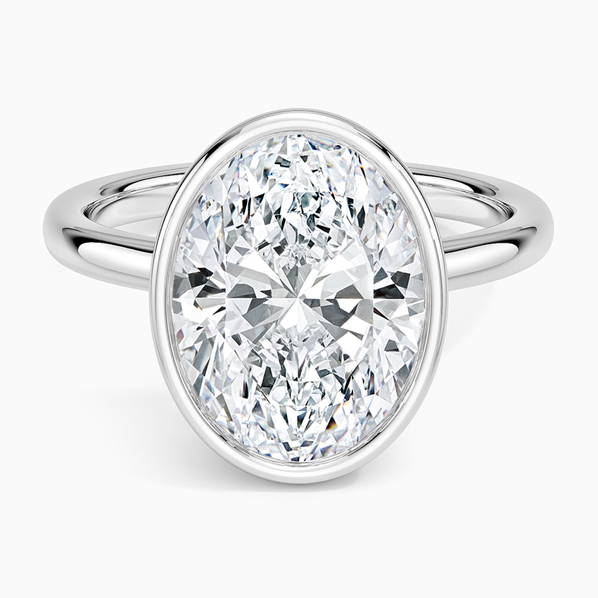 Sylvie Perfect Fit Bezel Solitaire Ring Platinum Oval Engagement Ring