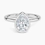 Sylvie Perfect Fit Bezel Solitaire Ring Platinum Pear Engagement Ring