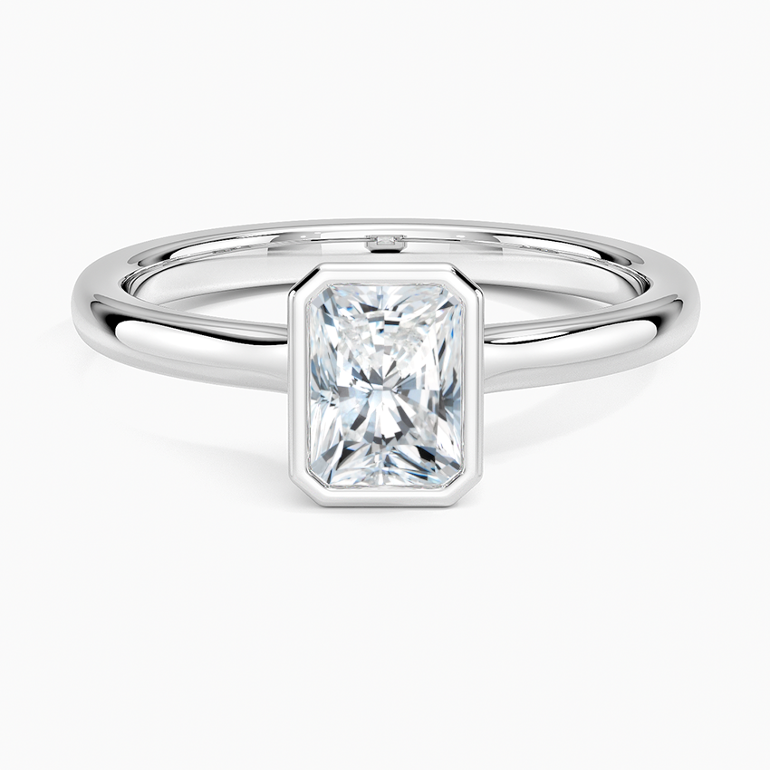 Sylvie Perfect Fit Bezel Solitaire Ring Platinum Radiant Engagement Ring