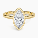 Sylvie Perfect Fit Bezel Solitaire Ring Yellow Gold 18k Marquise Engagement Ring