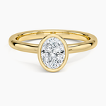 Sylvie Perfect Fit Bezel Solitaire Ring Yellow Gold 18k Oval Engagement Ring
