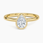 Sylvie Perfect Fit Bezel Solitaire Ring Yellow Gold 18k Pear Engagement Ring
