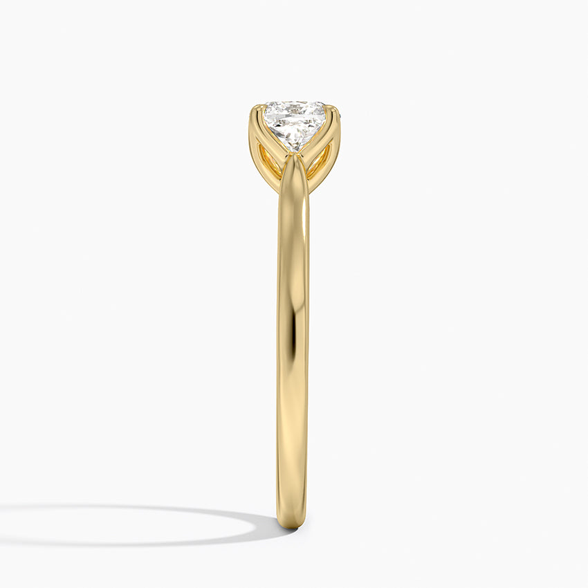 Elodie Cathedral Solitaire Ring Yellow Gold 18k Cushion Engagement Ring