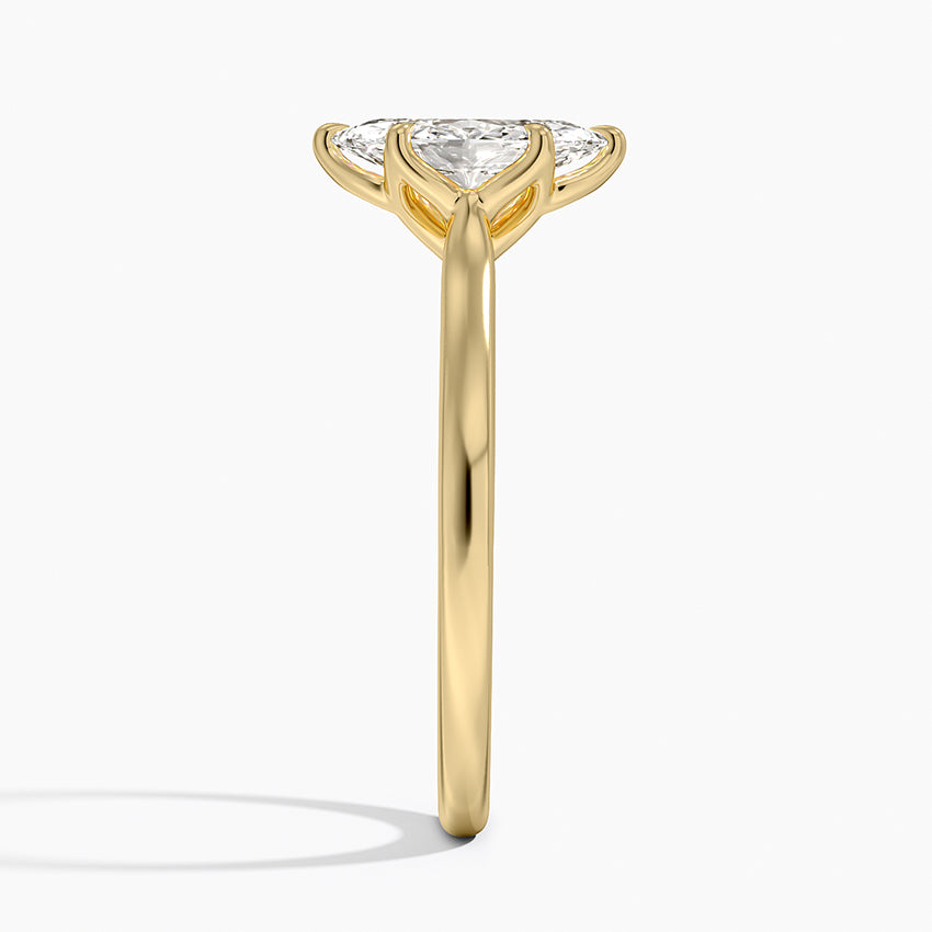 Elodie Cathedral Solitaire Ring Yellow Gold 18k Marquise Engagement Ring