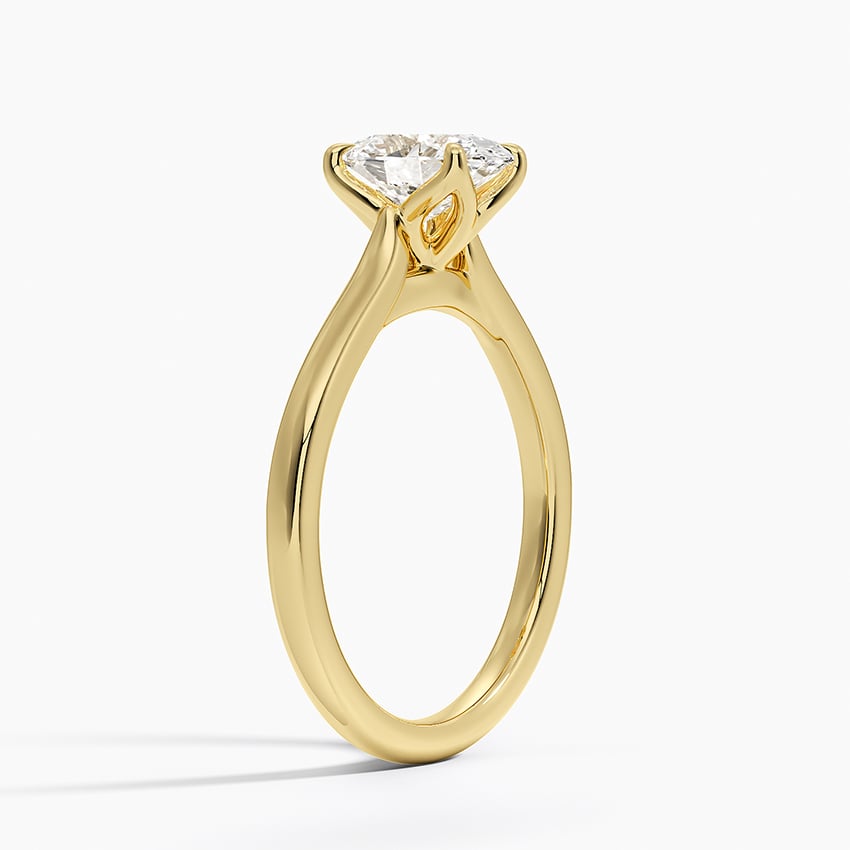 Elodie Cathedral Solitaire Ring Yellow Gold 18k Oval Engagement Ring