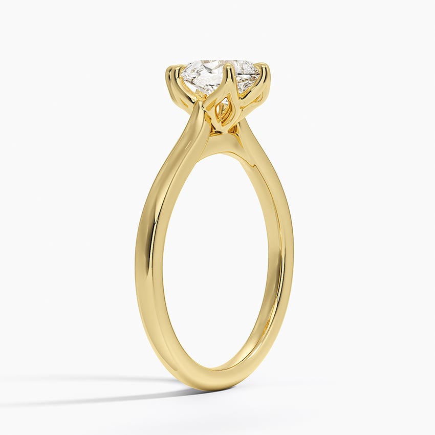 Elodie Cathedral Solitaire Ring Yellow Gold 18k Pear Engagement Ring