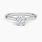 Elodie Cathedral Solitaire Ring Platinum Cushion Engagement Ring