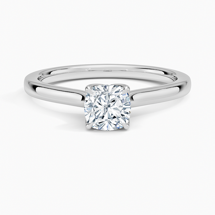 Elodie Cathedral Solitaire Ring Platinum Cushion Engagement Ring