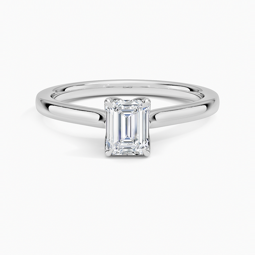 Elodie Cathedral Solitaire Ring Platinum Emerald Engagement Ring