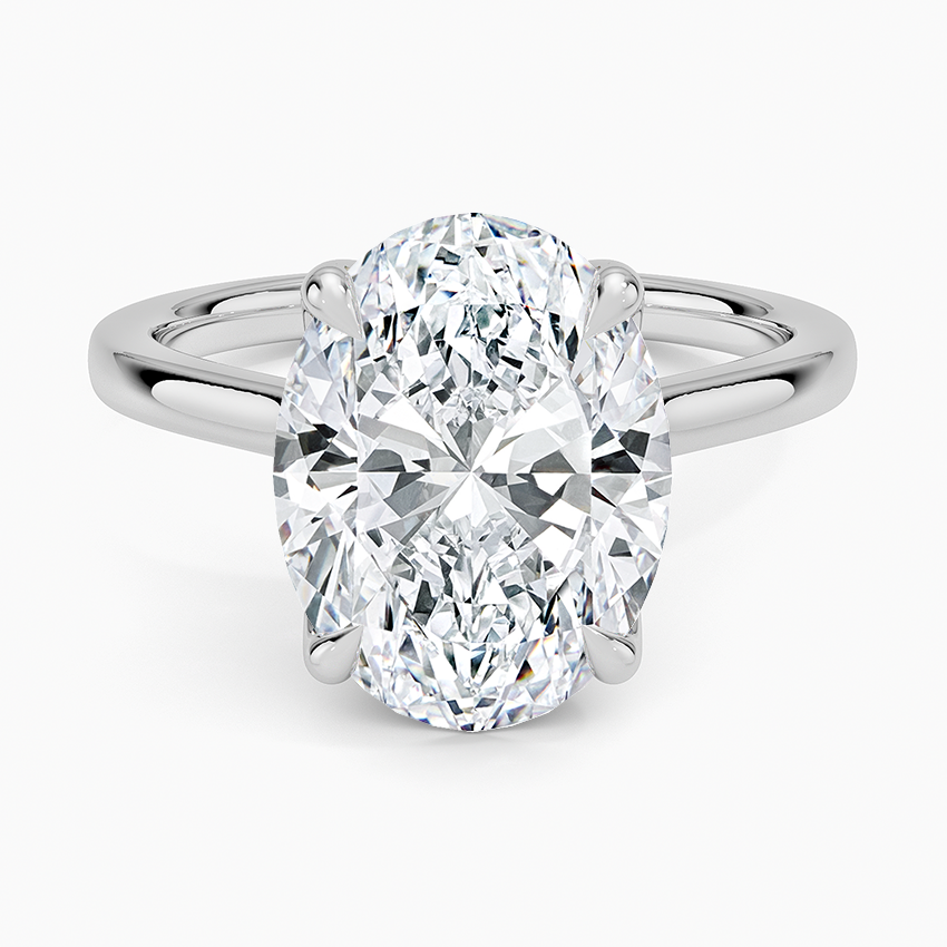 Elodie Cathedral Solitaire Ring Platinum Oval Engagement Ring