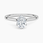 Elodie Cathedral Solitaire Ring Platinum Pear Engagement Ring