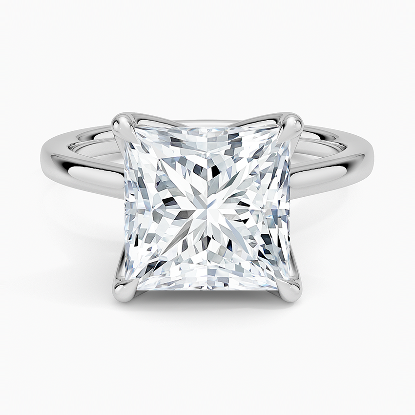 Elodie Cathedral Solitaire Ring Platinum Princess Engagement Ring
