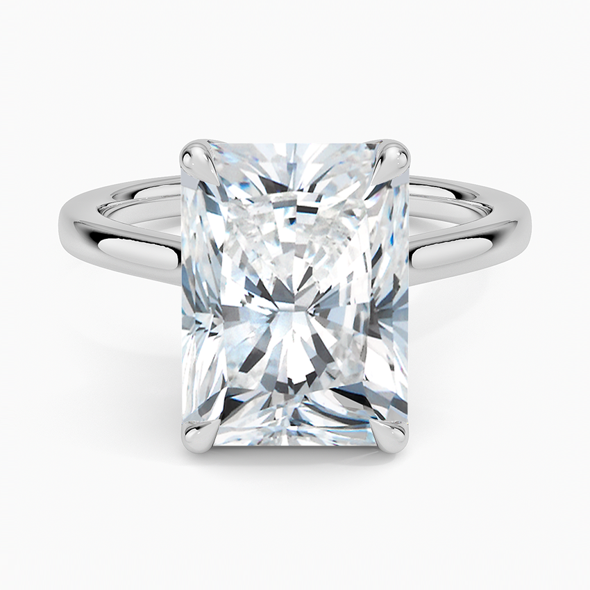Elodie Cathedral Solitaire Ring Platinum Radiant Engagement Ring