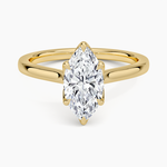 Elodie Cathedral Solitaire Ring Yellow Gold 18k Marquise Engagement Ring
