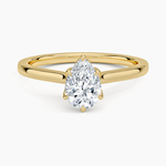 Elodie Cathedral Solitaire Ring Yellow Gold 18k Pear Engagement Ring