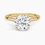 Elodie Cathedral Solitaire Ring Yellow Gold 18k Round Engagement Ring