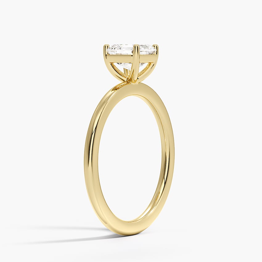 Perfect Fit 1.4mm Solitaire Ring Yellow Gold 18k Asscher Engagement Ring