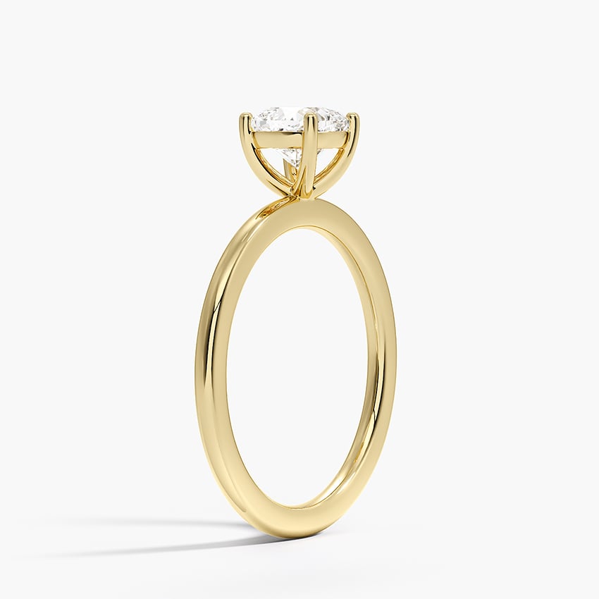 Perfect Fit 1.4mm Solitaire Ring Yellow Gold 18k Cushion Engagement Ring