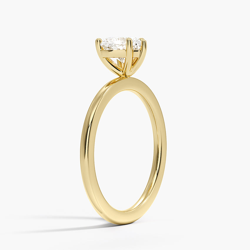 Perfect Fit 1.4mm Solitaire Ring Yellow Gold 18k Heart Engagement Ring