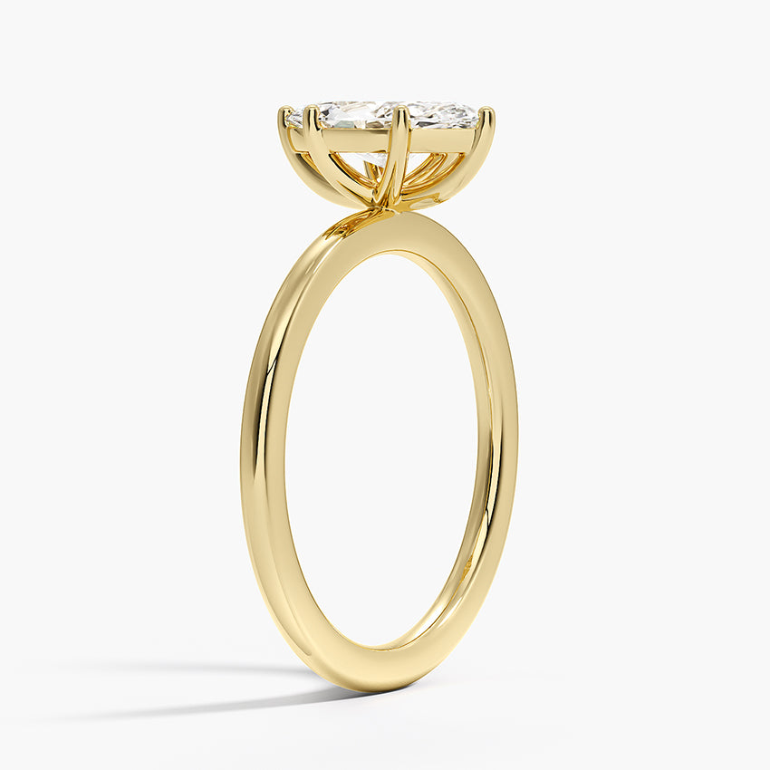 Perfect Fit 1.4mm Solitaire Ring Yellow Gold 18k Marquise Engagement Ring