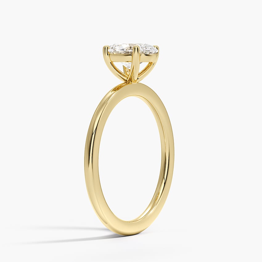 Perfect Fit 1.4mm Solitaire Ring Yellow Gold 18k Oval Engagement Ring