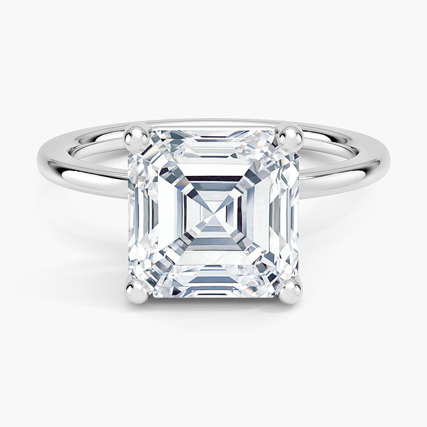 Perfect Fit 1.4mm Solitaire Ring Platinum Asscher Engagement Ring