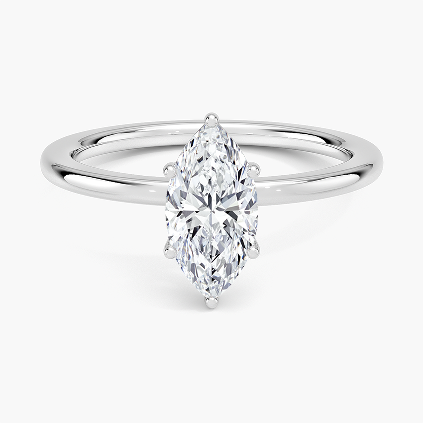 Perfect Fit 1.4mm Solitaire Ring Platinum Marquise Engagement Ring